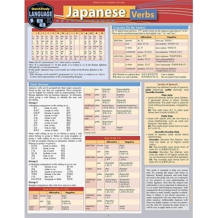 BARCHARTS BarCharts 9781423238720 Japanese Verbs Laminated Study Guide 9781423238720